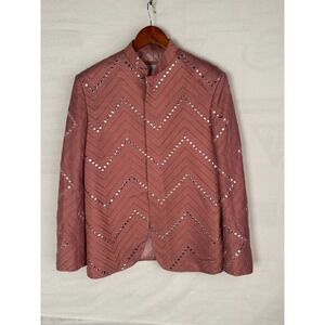 VASTRAMAY Shrestha Casual Blazer Men's 40 Silk Blend Jodhpuri Bling GC Rare